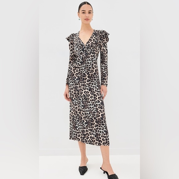 FARM RIO Natural Skin Cream Midi Dress small B2755 - Picture 1 of 5